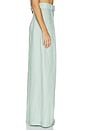 view 3 of 6 PANTALON JAMBES LARGES AVEC PLIS in Light Aqua Linen