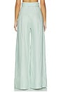 view 4 of 6 PANTALON JAMBES LARGES AVEC PLIS in Light Aqua Linen