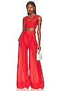 view 4 of 4 Wide Leg Pleated Pant in Red