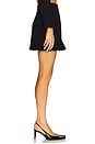 view 3 of 7 Button Kick Pleat Mini Skirt in Black Tweed