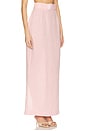 view 2 of 6 Belted Maxi Pencil Skirt in Pink Linen