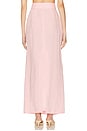 view 4 of 6 Belted Maxi Pencil Skirt in Pink Linen