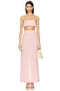 view 5 of 6 Belted Maxi Pencil Skirt in Pink Linen