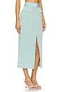 view 3 of 7 Belted Maxi Pencil Skirt in Seafoam Viscose Linen