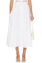 view 1 of 6 Button Down Midi Skirt in White Poplin