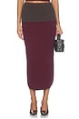 view 1 of 6 Colorblock Midi Skirt in Merlot