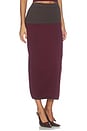 view 2 of 6 Colorblock Midi Skirt in Merlot