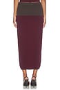 view 5 of 6 Colorblock Midi Skirt in Merlot