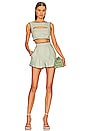 view 4 of 4 Bound Cutout Crop Top in Sage Linen