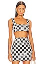 view 1 of 4 Anna Tie Back Crop Top in Black Checkerboard