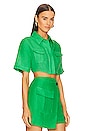 view 2 of 4 Cargo Button Up Crop Top in Kelly Green