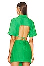 view 3 of 4 Cargo Button Up Crop Top in Kelly Green