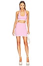 view 4 of 4 Halter Rib Knit Crop Top in Sweet Pink & Cream