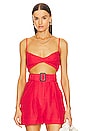 view 1 of 4 Twist Bandeau Crop Top in Red