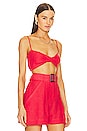 view 2 of 4 Twist Bandeau Crop Top in Red