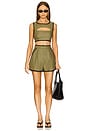 view 4 of 4 Bound Cutout Crop Top in Army Linen