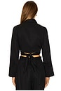view 4 of 5 Collared Long Sleeve Wrap Top in Black Tencel