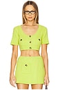 view 1 of 4 Knit Apron Crop Top in Lime Knit