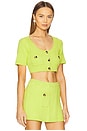view 2 of 4 Knit Apron Crop Top in Lime Knit