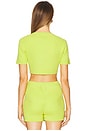 view 3 of 4 Knit Apron Crop Top in Lime Knit
