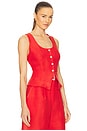 view 2 of 4 Scoop Neck Vest in Red Linen