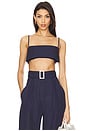 view 1 of 4 TOP CURTO ESTRUTURADO TIPO BANDEAU in Navy Linen