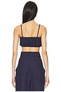 view 3 of 4 TOP CURTO ESTRUTURADO TIPO BANDEAU in Navy Linen
