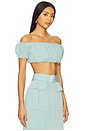 view 2 of 4 TOP CROPPED in Seafoam Viscose Linen