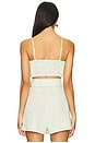 view 3 of 4 Structured Bandeau Crop Top in Pear Viscose Linen