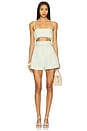 view 4 of 4 Structured Bandeau Crop Top in Pear Viscose Linen
