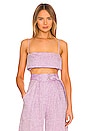 view 1 of 4 Structured Bandeau Crop Top in Lavender Melange Linen