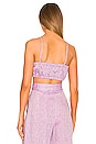 view 3 of 4 Structured Bandeau Crop Top in Lavender Melange Linen