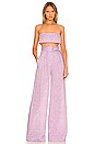view 4 of 4 Structured Bandeau Crop Top in Lavender Melange Linen