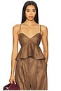 view 1 of 4 Sweet Heart Crop Top in Brown Linen