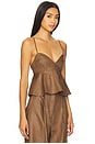 view 2 of 4 Sweet Heart Crop Top in Brown Linen