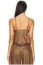 view 3 of 4 Sweet Heart Crop Top in Brown Linen