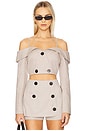 view 1 of 4 Off Shoulder Double-breasted Top in Camel Flannel