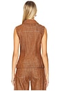 view 3 of 4 Collared Button Down Vest in Brown Denim