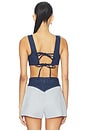 view 3 of 4 Tie Back Crop Top in Medium Wash Denim