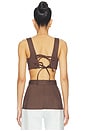 view 3 of 4 BRASSIÈRE AVEC LIENS DANS LE DOS in Chocolate Brown Denim