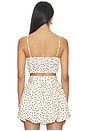 view 3 of 5 Structured Bandeau Crop Top in Cream With Black Polka Dot Lyocell