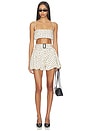 view 4 of 5 Structured Bandeau Crop Top in Cream With Black Polka Dot Lyocell