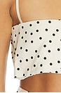 view 5 of 5 Structured Bandeau Crop Top in Cream With Black Polka Dot Lyocell