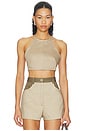 view 1 of 4 Tie Halter Crop Top in Taupe