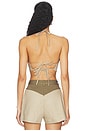 view 3 of 4 Tie Halter Crop Top in Taupe