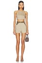 view 4 of 4 Tie Halter Crop Top in Taupe