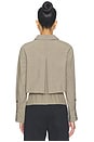 view 5 of 6 BLUSA CROPPED OVERSIZED COM BOTÕES CROPPED OVERSIZED BUTTON DOWN TOP in Khaki Plaid