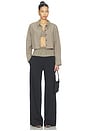 view 6 of 6 BLUSA CROPPED OVERSIZED COM BOTÕES CROPPED OVERSIZED BUTTON DOWN TOP in Khaki Plaid