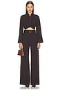 view 5 of 5 Twist Button Up Top in Chocolate Brown Stripe