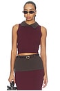view 1 of 4 Combo Collar Cropped Tank Top in Merlot